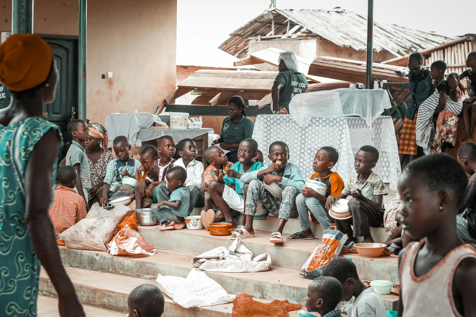 Children eating together